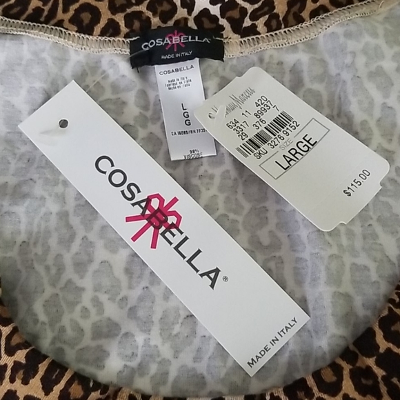 Cosabella Anouck Cheetah Print Lounging/PJ Top - Picture 6 of 7